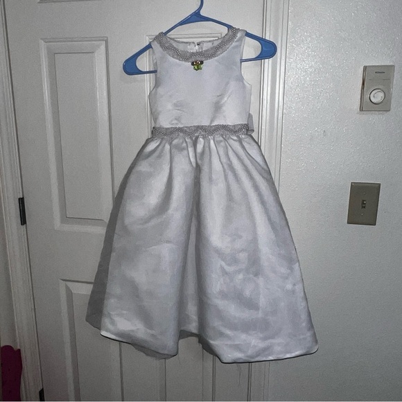 David’s Bridal Girls Dress First Communion Wedding Flower Girl Size 5 White - Picture 1 of 5